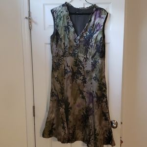 Jones New York💐 floral silk midi A-line dress